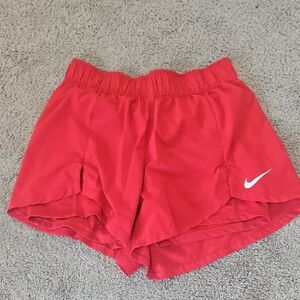 Nike Red Athletic Shorts Lightweight Elastic Waist